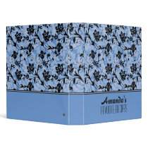 Blue & Black Flowers Binder