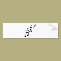 blue black music notes bumper stickers