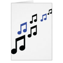 blue black music notes card