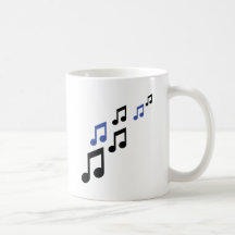 blue black music notes coffee mugs