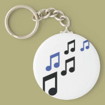 blue black music notes keychains