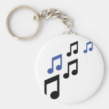 blue black music notes key chains