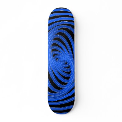Blue & Black Spiral Graphics: Skateboard by spiritswitchboard