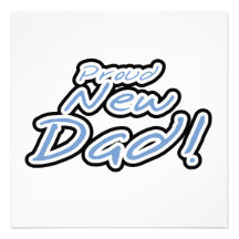 Blue/Black Text Proud New Dad Gifts Announcement