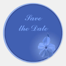 Blue Blossom Round Stickers
