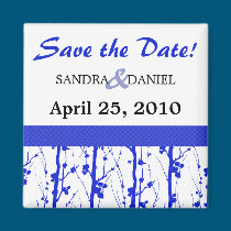 Blue Blossoms Save the Date magnets
