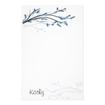Blue Blossoms Stationery