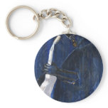 Blue Blues Guitar player painting acrylic Keychain