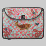 Blue Boho Butterflies Vintage Fawn  Damask Macbook macbook sleeves