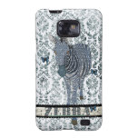 Blue Boho Zebra & Butterfly Grunge Damask Case Samsung Galaxy S Case