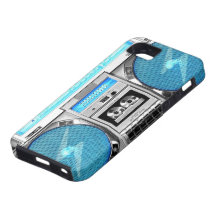 Blue boombox