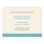 Blue border custom wedding save the date postcard