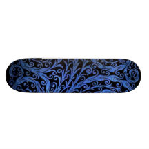 Blue Botanical Swirls Skateboards