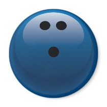 BLUE BOWLING BALL REFRIGERATOR MAGNETS