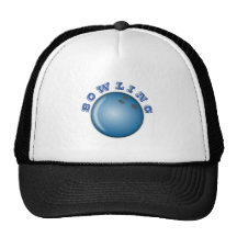 Blue Bowling Ball Trucker Hats