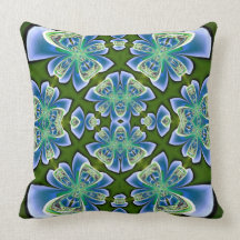 Blue Bows on Green American MoJo Pillow