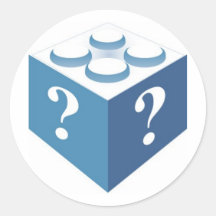 Blue Brick Round Stickers