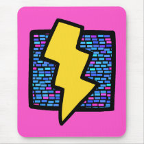 Blue Bricks Lightning Bolt Mousepads