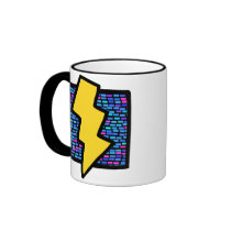 Blue Bricks Lightning Bolt Mugs
