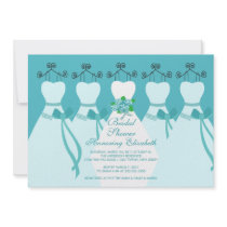 Blue Bride Bridesmaids Bridal Shower Invitation
