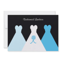 Blue Bridesmaid Luncheon or Brunch Invitation