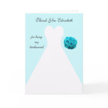 Blue Bridesmaid Thank You Card -- Gown