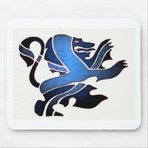 Blue British Lion Mouse Pad