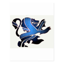 Blue British Lion Post Card