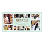 BLUE & BROWN COLLAGE | WEDDING THANK YOU CARD CUSTOM PHOTO CARD