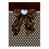 Blue Brown Dots Heart Party Favour Tags