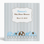 Blue Brown Elephant Baby Shower Memories album 3 Ring Binder