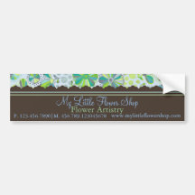 Blue & Brown Floral Bumper Sticker
