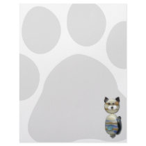 Blue Brown Glass Bead Cat