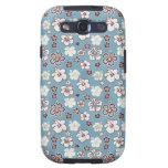 Blue Brown Hibiscus Floral Pattern Galaxy SIII Cases