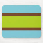 Blue, Brown & Lime Green Striped Mousepad