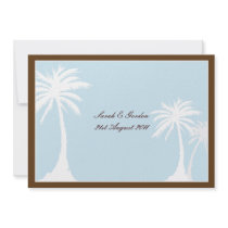 Blue Brown Palm Tree Wedding Invitation