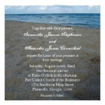 Blue+Brown Sands Beach Wedding Invitations