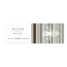 Blue/Brown Stripe Scissors Business Card