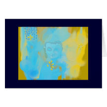 blue buddha card