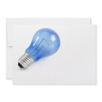 Blue bulb custom invites