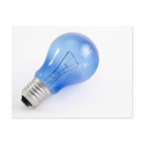 Blue bulb postcard