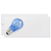 Blue bulb custom rack card