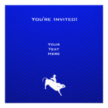Blue Bull Rider Custom Invitation