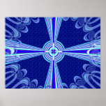 Blue Bullseye Masculine Room Accent Poster