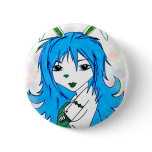 Blue Bunny Girl Button
