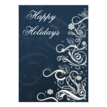 blue Business Holiday Greetings Custom Invite