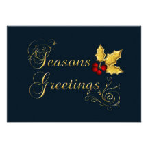 blue Business Holiday Greetings Personalized Invite