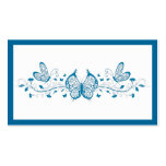 Blue Butterflies and Flowers Business Card Template