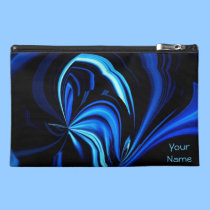 BLUE BUTTERFLY ABSTRACT TRAVEL CLUTCH BAG bagettes bags