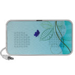 Blue butterfly and floral design PC speakers